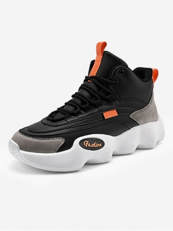Colorblock Lace Up High Top Running Chunky Style Sports Shoes