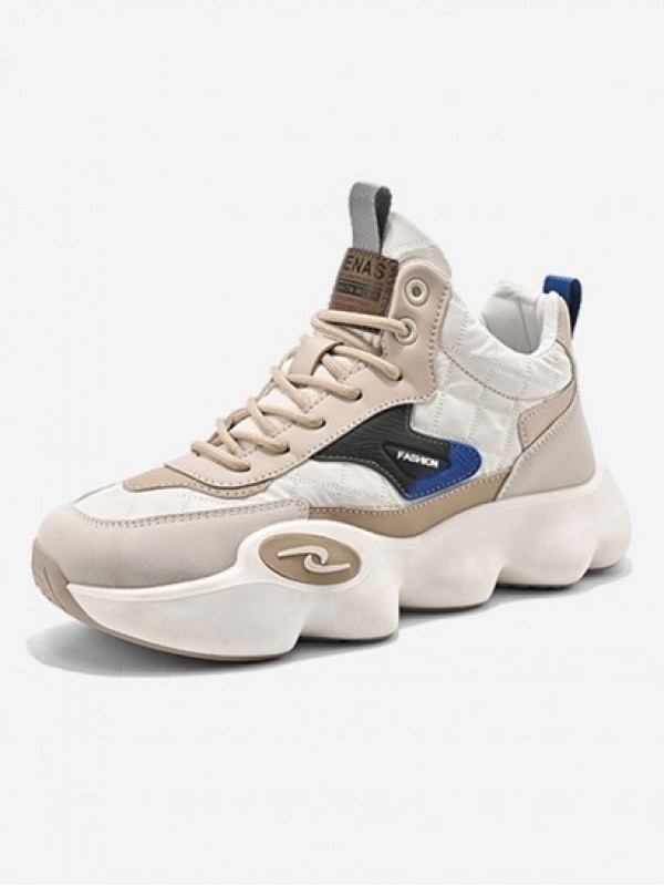 Letter Quilted Panel Chunky Sneakers