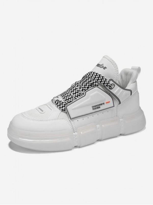 Letter Zig Zag Lace Up Skate Shoes