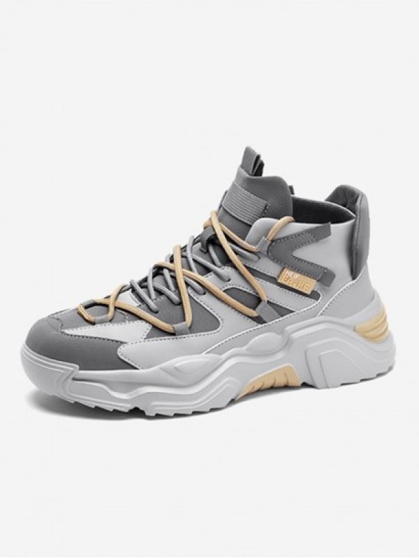 Contrast Double Lace Up Sports Chunky Sneakers
