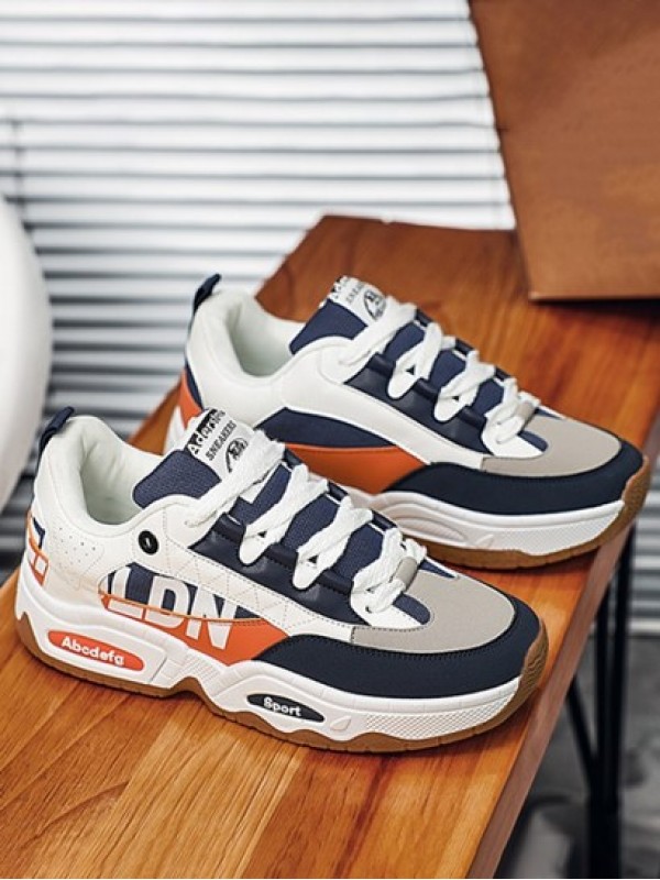 Letter Lace Up Chunky Style Sports Sneakers