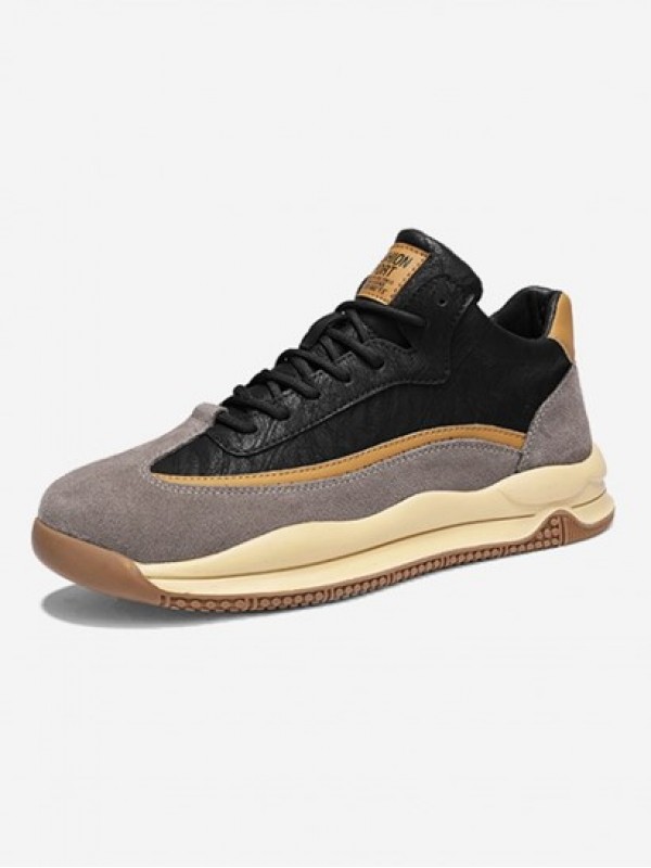 Letter Patched Colorblock Lace Up Sports Skate Shoes