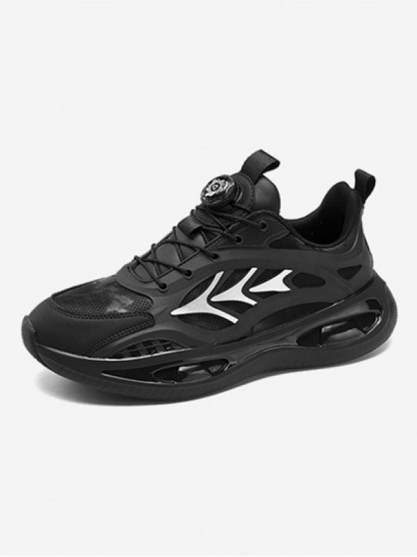 Metallic Color Spliced Lace-up Front Clunky Sneakers