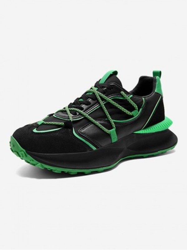 Double Lace Up Colorblock Chunky Sneakers