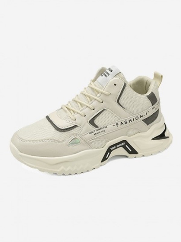 Holographic Insert Mesh Insert Letter Chunky Sneakers