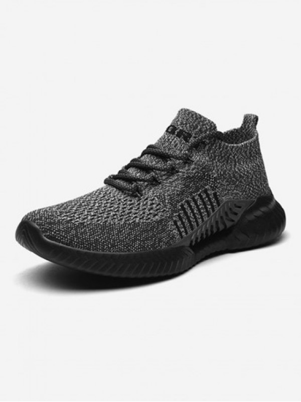 Heathered Knit Lace Up Front Sports Shoes