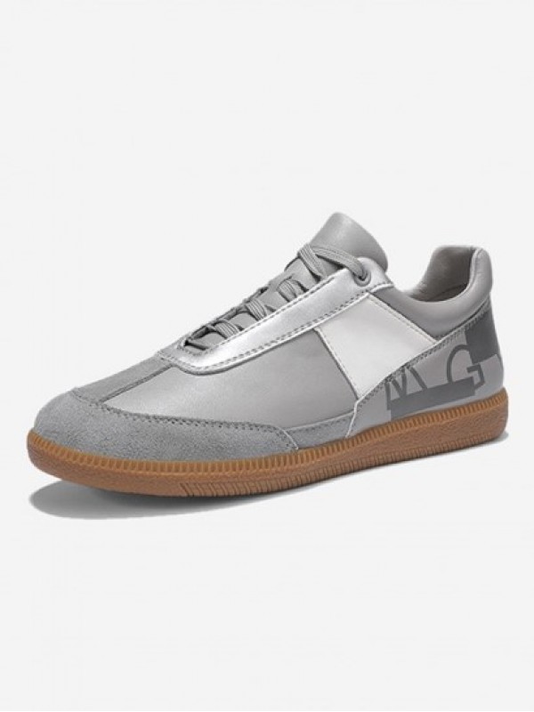 Colorblock Lace Up Front Sports Board Skate Shoes