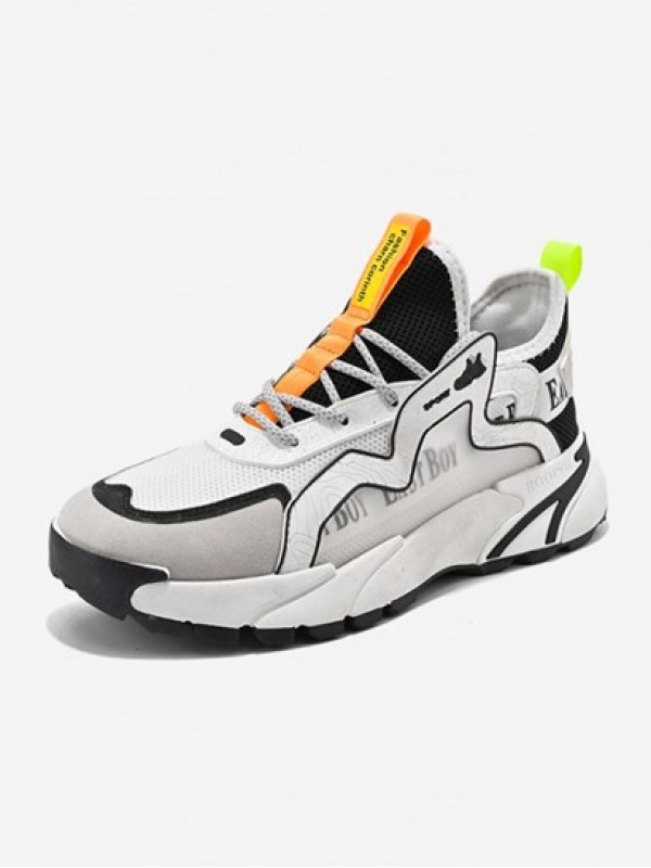 Mesh Panel Lace Up Chunky Sports Sneakers