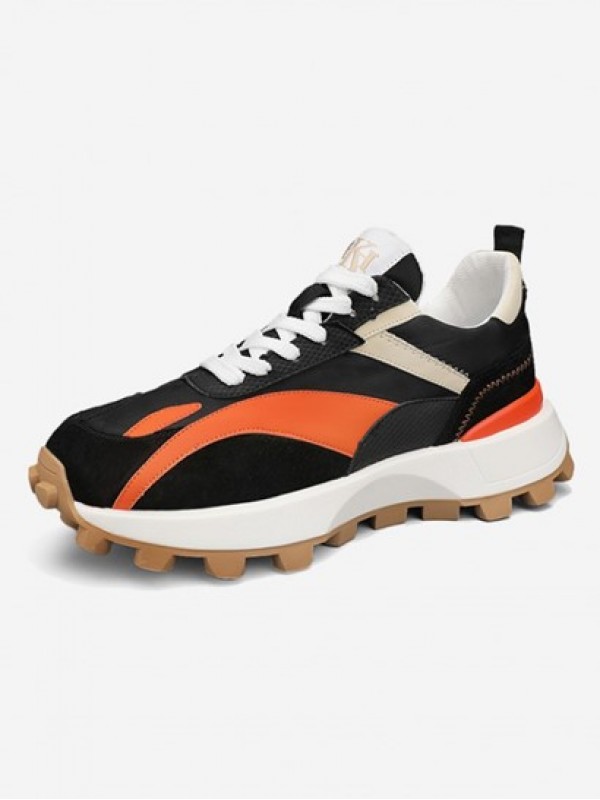 Colorblock Lace-up Front Comfortable Sneakers