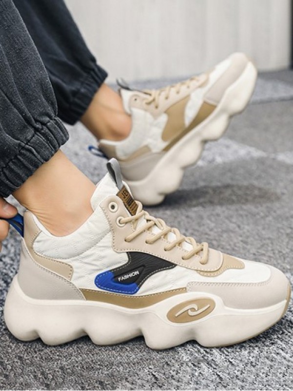 Letter Quilted Panel Chunky Sneakers