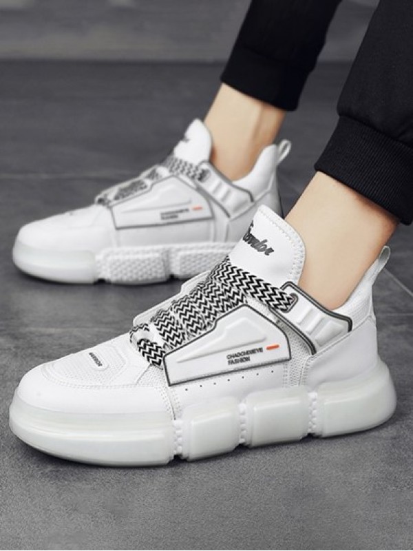 Letter Zig Zag Lace Up Skate Shoes