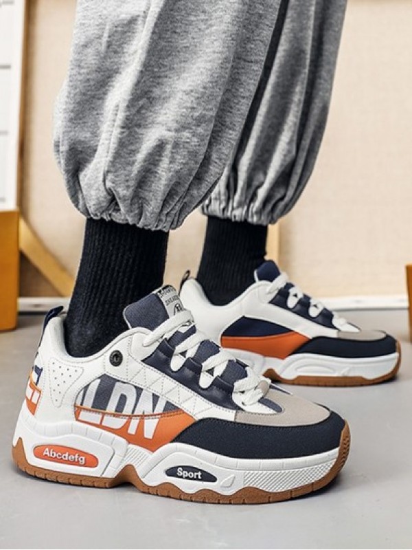 Letter Lace Up Chunky Style Sports Sneakers