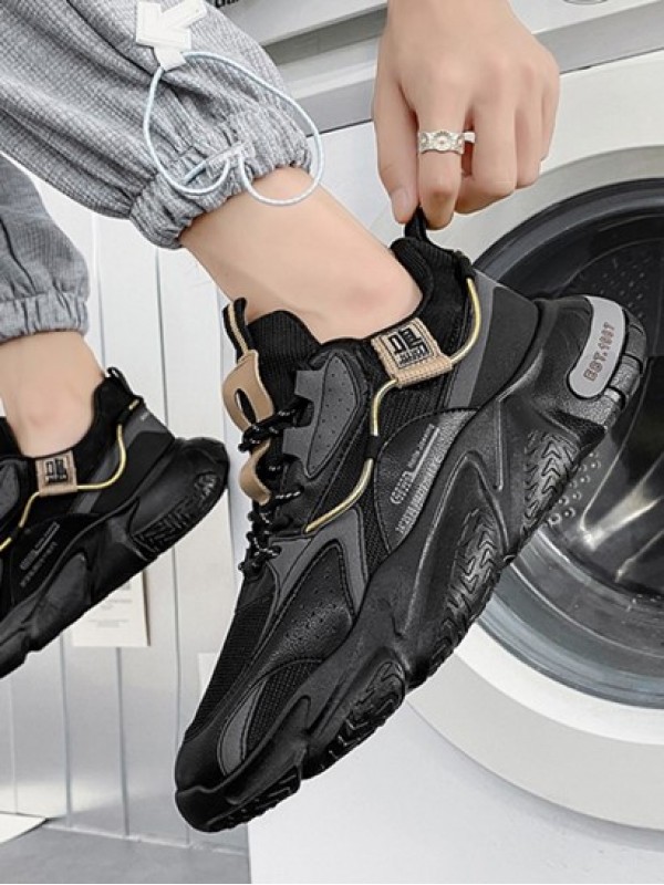 Colorblock Lace Up Chunky Style Sports Sneakers