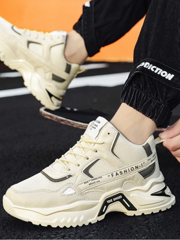 Holographic Insert Mesh Insert Letter Chunky Sneakers