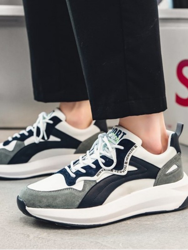Colorblock Chunky Style Lace UP Sports Sneakers