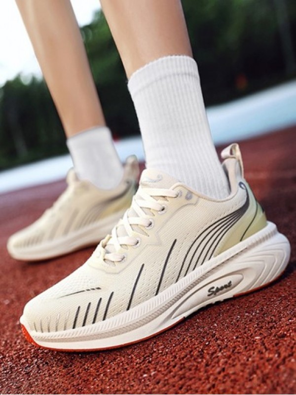 Letter Stripes Fly Knit Running Shoes