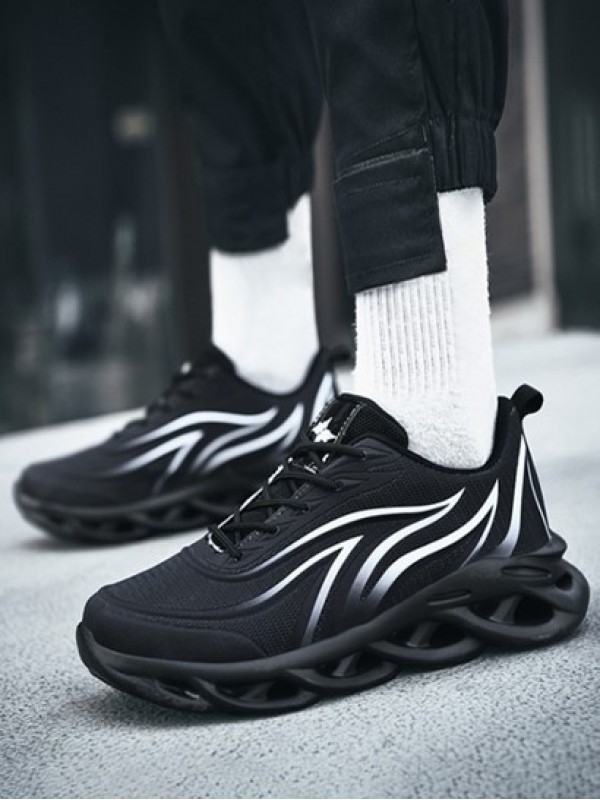 Flame Pattern Hollow Out Sole Breathable Running Shoes
