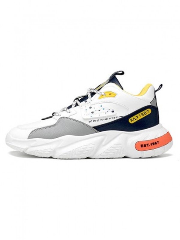 Colorblock Latitude And Longitude Printed Sports Running Sneakers