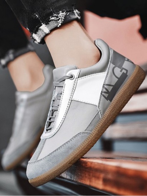 Colorblock Lace Up Front Sports Board Skate Shoes