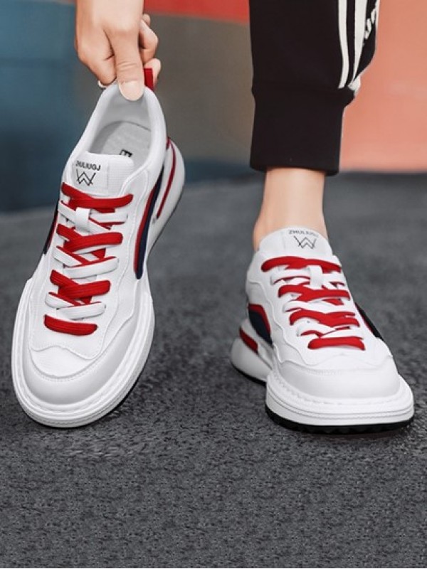 Colorblock Contrast Lace Up Skater Shoes