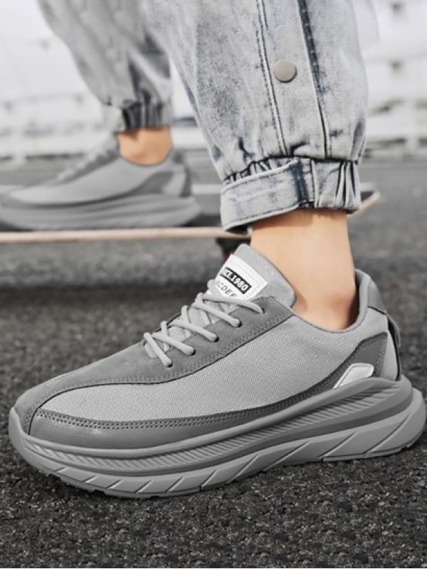 Colorblock Lace Up Mesh Panel Chunky Sneakers