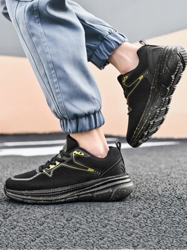Letter Graphic Ombre Sole Lace Up Front Sports Shoes