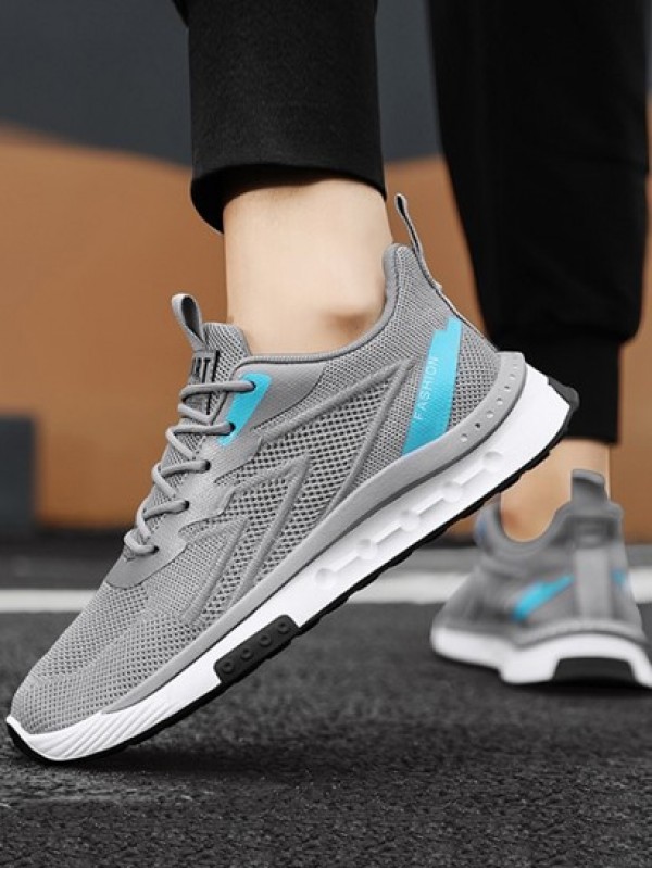 Letter Lapel Design Lace Up Front Sports Shoes