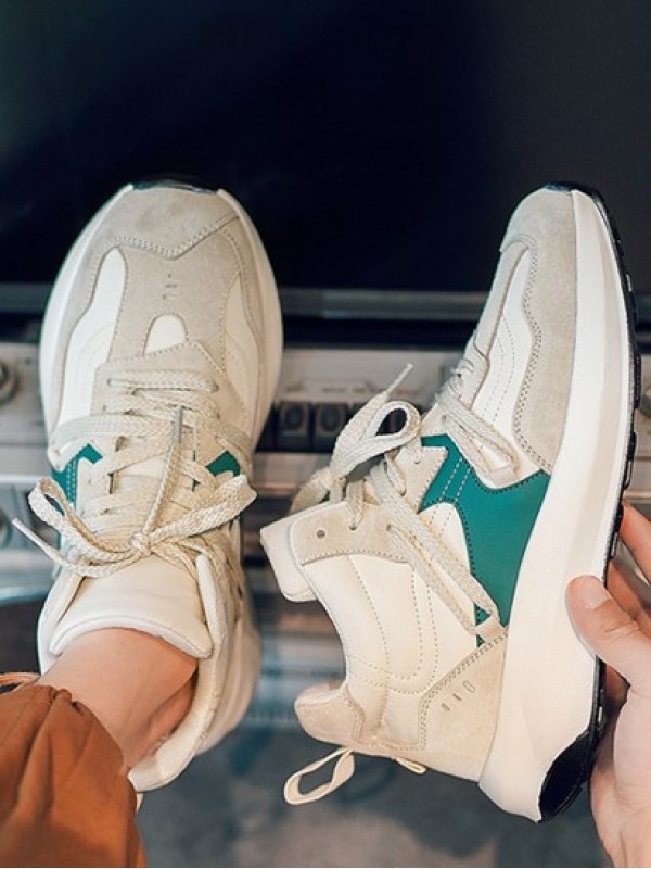 High Top Colorblock Lace Up Skate Shoes