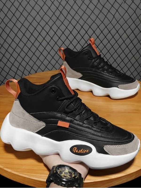 Colorblock Lace Up High Top Running Chunky Style Sports Shoes