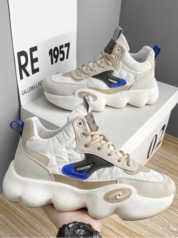 Letter Quilted Panel Chunky Sneakers