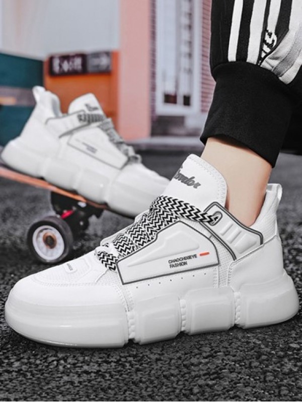 Letter Zig Zag Lace Up Skate Shoes