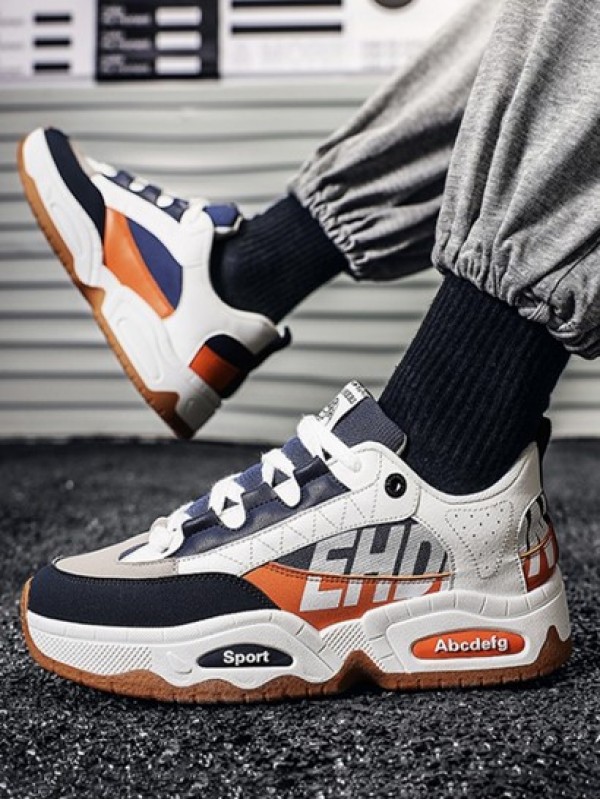 Letter Lace Up Chunky Style Sports Sneakers