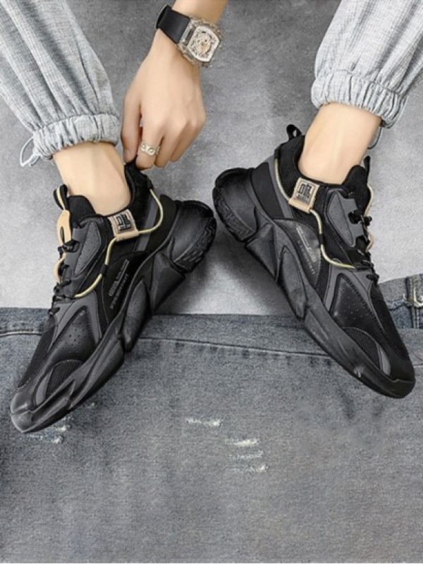 Colorblock Lace Up Chunky Style Sports Sneakers