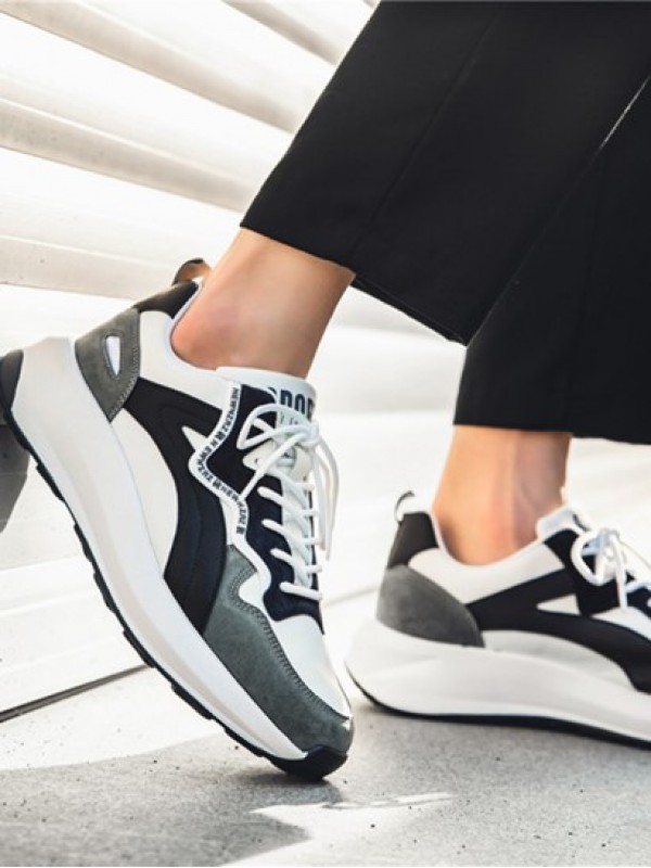 Colorblock Chunky Style Lace UP Sports Sneakers
