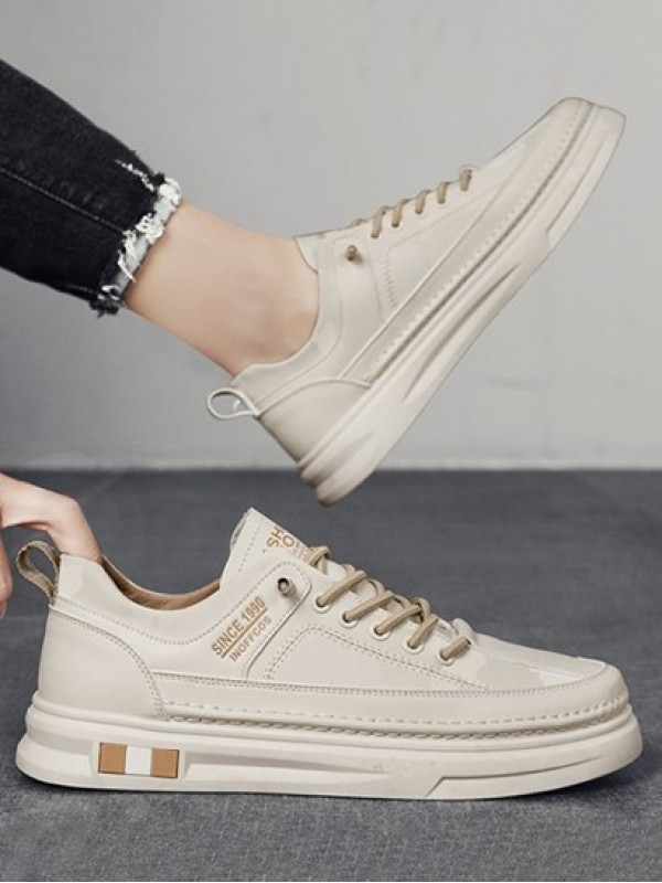 Letter Pattern Lace Up Board Shoes