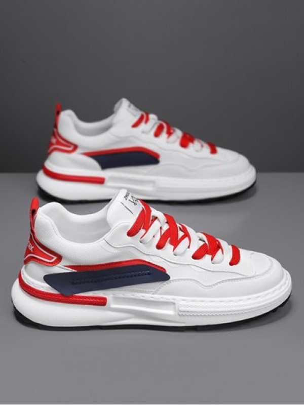 Colorblock Contrast Lace Up Skater Shoes