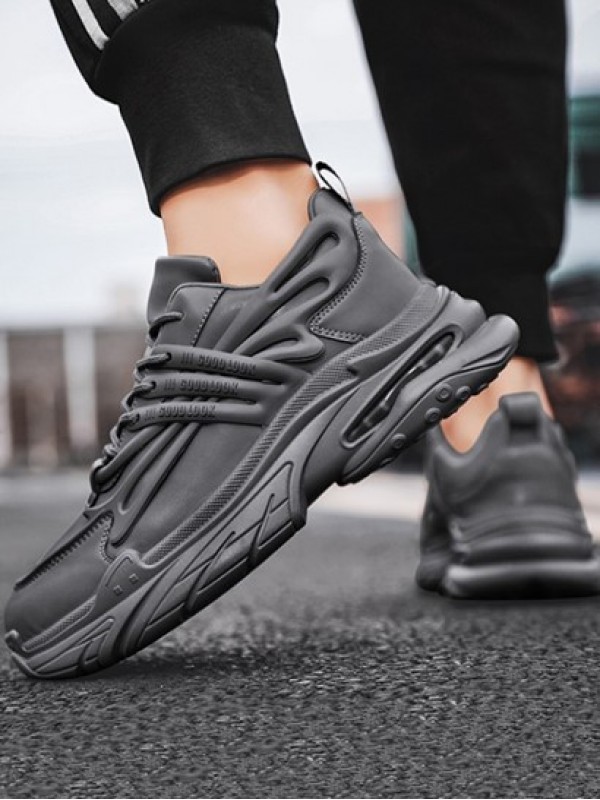 Letter Embossed Chunky Sneakers