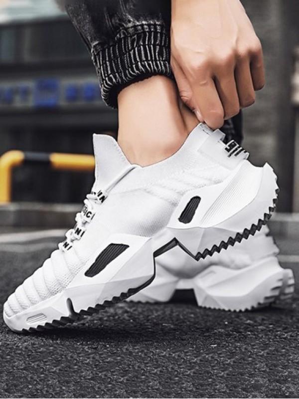 Letter Tape Thick Bottom Running Shoes