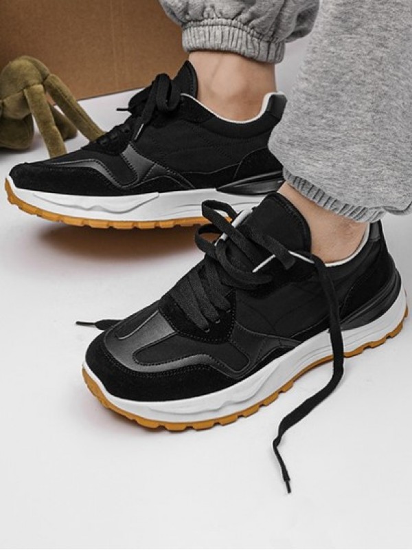 Lace Up Color Splicing Sneakers