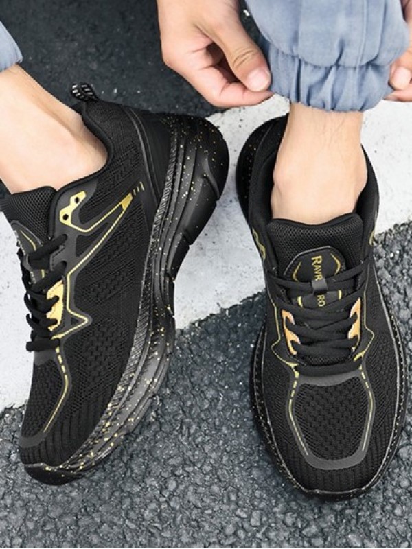 Letter Graphic Ombre Sole Lace Up Front Sports Shoes