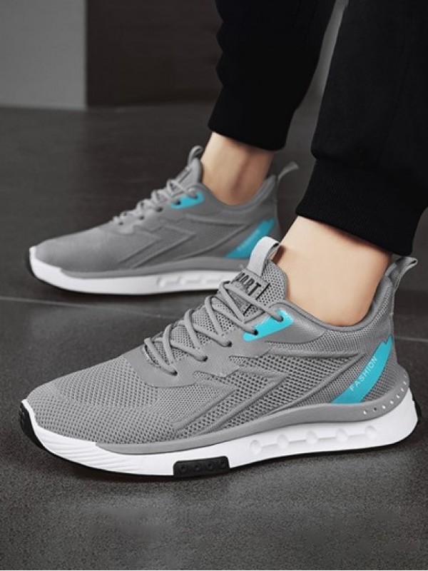 Letter Lapel Design Lace Up Front Sports Shoes