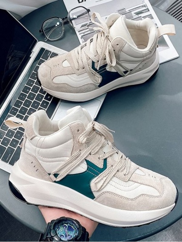High Top Colorblock Lace Up Skate Shoes