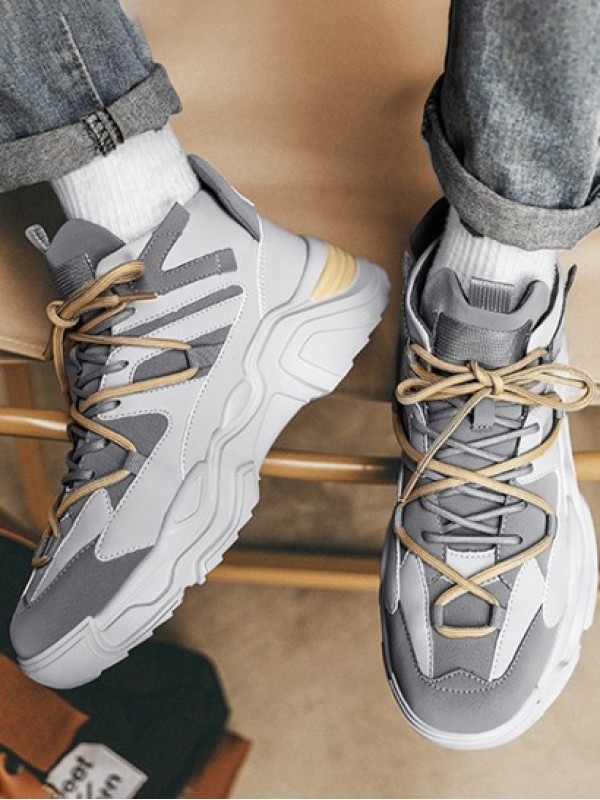 Contrast Double Lace Up Sports Chunky Sneakers