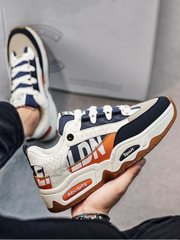 Letter Lace Up Chunky Style Sports Sneakers