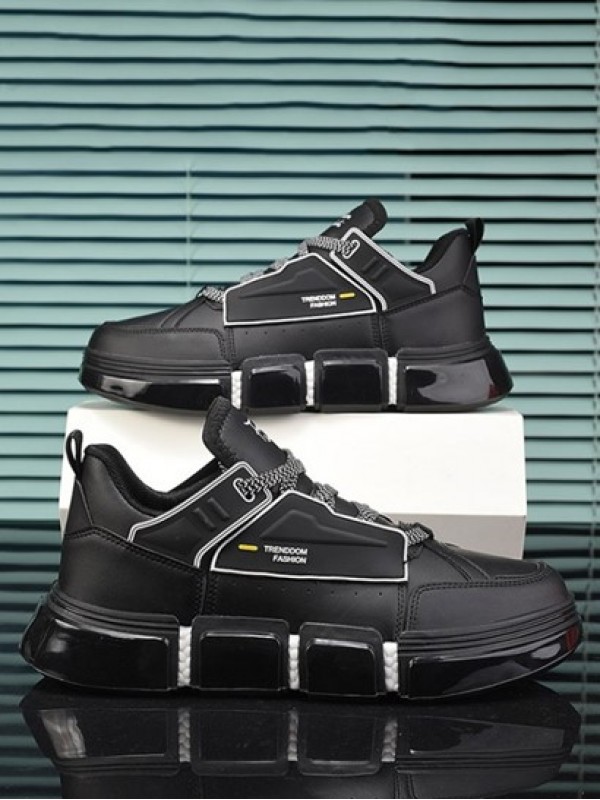Lace Up Chunky Style Letter Sports Skate Shoes