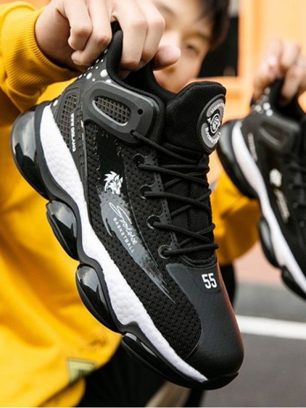 Lace Up Stretch Knit Mid Top Sports Shoes