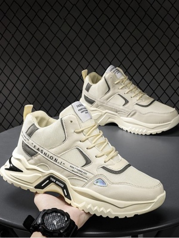 Holographic Insert Mesh Insert Letter Chunky Sneakers