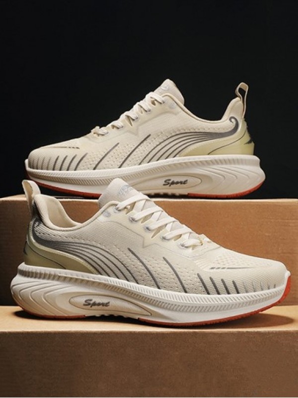 Letter Stripes Fly Knit Running Shoes