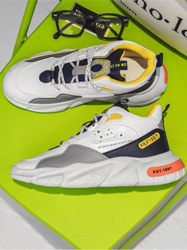 Colorblock Latitude And Longitude Printed Sports Running Sneakers