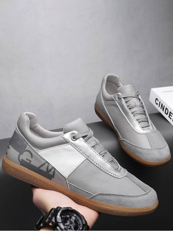 Colorblock Lace Up Front Sports Board Skate Shoes